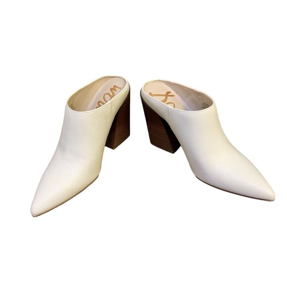 Sam Edelman Womens Ivory Mule Heels Size 6.5 - Picture 2 of 6